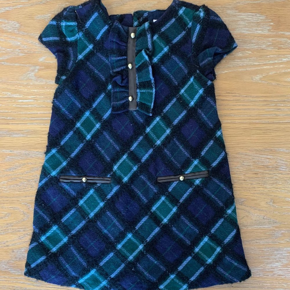 Janie and Jack Blue and Green Plaid Wool Dress 3